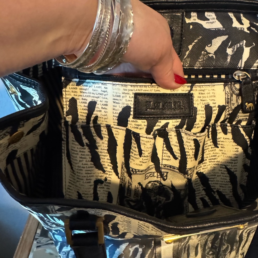 L.A.M.B. Monochrome Zebra Print Tote - Picture 9 of 9